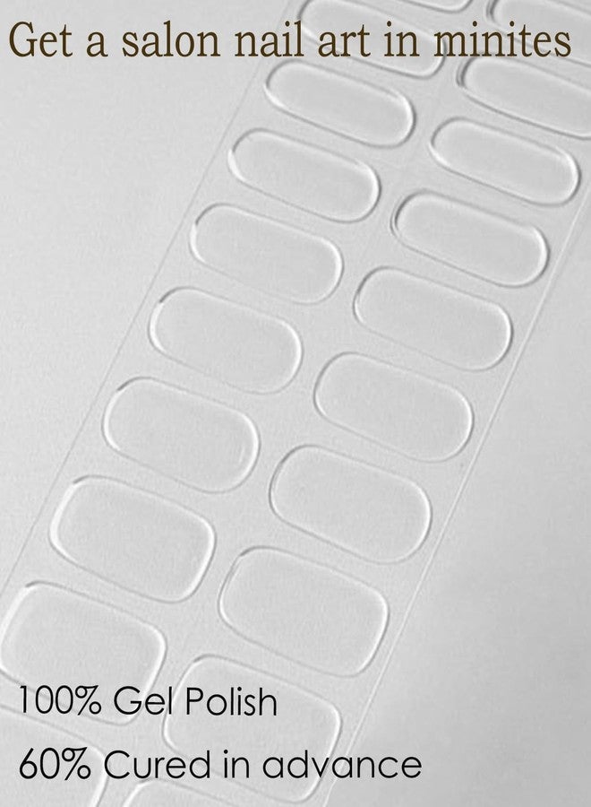 Wahrshei Semi Cured Gel Nail Strips, 20pcs Gel Nail Stickers UV, Wraps for Home Manirue DIY (Clear) - Image 4